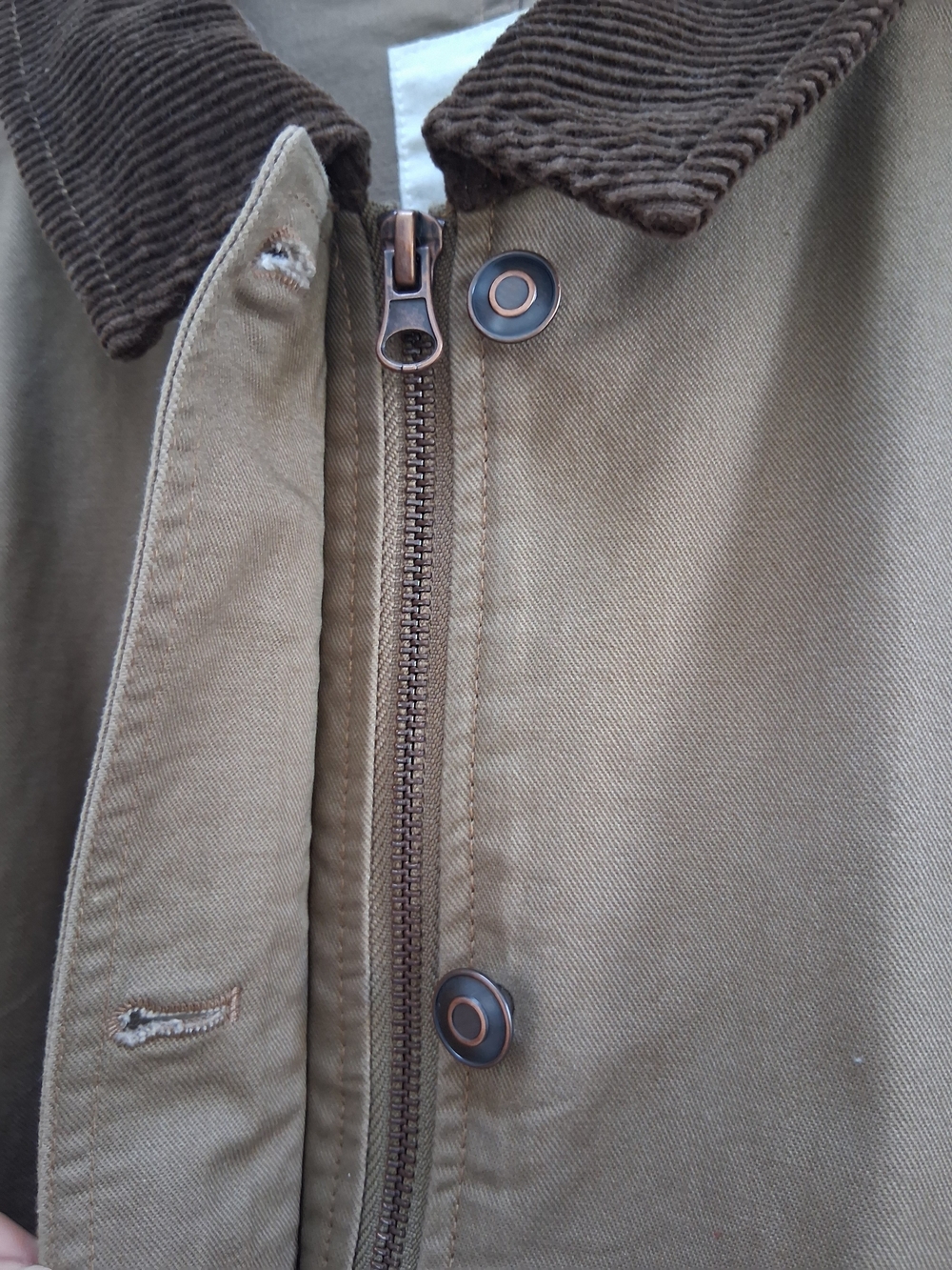 Thread & Supply Zola Barn Jacket Brown Medium Corduroy Collar Chore Utility Work - Picture 7 of 11